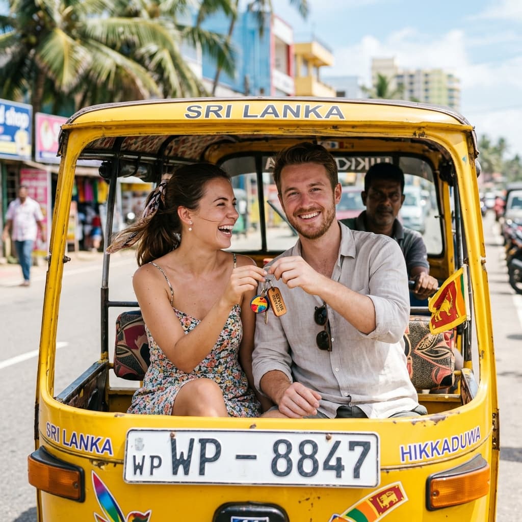 Happy customers in a Tuktuk